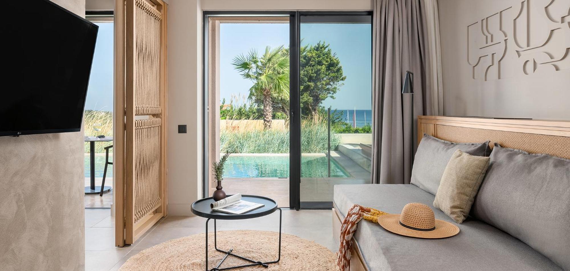 Helea Lifestyle Beach Resort Kallithéa Exterior foto A room at the hotel